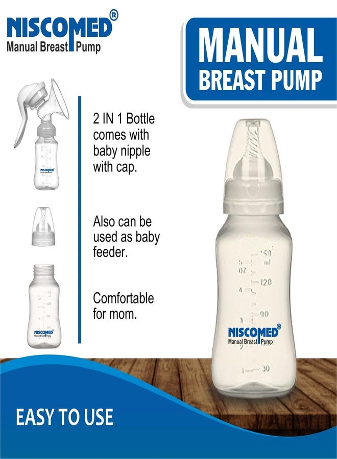 NISCOMED Manual Breast Milk Pump | Hand Operated Breast Pump Without Electricity | BPA Free Portable Breast Pump for Women - Image 4