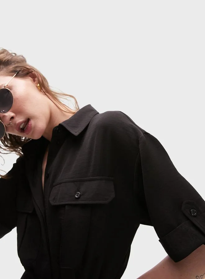 TOPSHOP Pocket Detail Knitted Jumpsuit