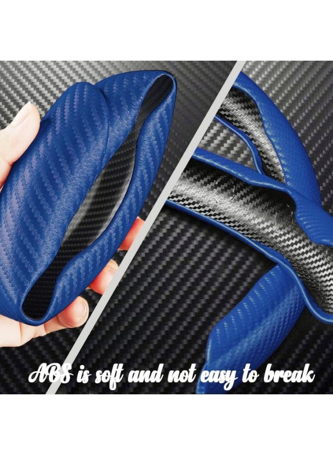 YONK New Carbon Fiber Steering Pattern Wheel Cover for Women&Man, Safe and Non-Slip Car Accessory Protector Wheel Cover Universal Automobile Interior Accessories Sport Blue - Image 5