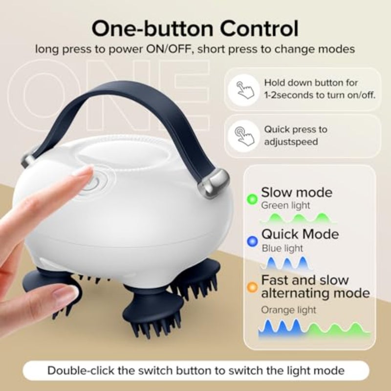 Scalp Massager, Head Massager Scalp with Tangle-Resistant Design, Portable Head Massager, Hair Massagers with 12 Massage Heads, 3 Modes, Mothers Day Gifts, Father Day Gifts for Mom, Dad - Image 2