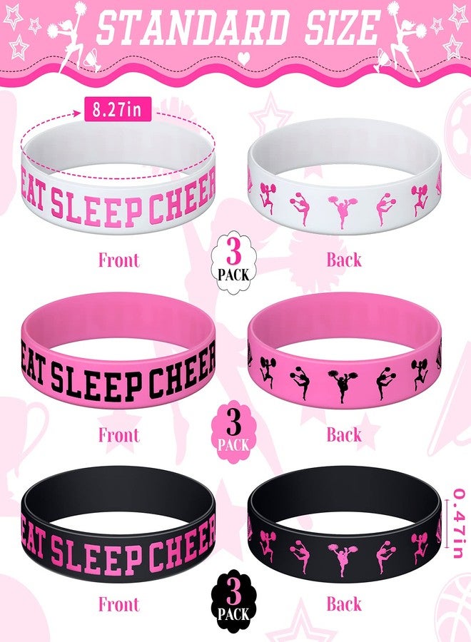 Inbagi 30 Pieces Cheerleading Inspirational Silicone Wristband Stretch Motivational Dance Bracelets Gymnastics Rubber Band Cheer Rubber Bracelet for Women Girl Cheer Team Theme Party Supplies - Image 2