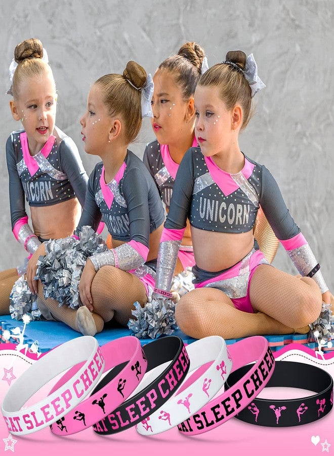 Inbagi 30 Pieces Cheerleading Inspirational Silicone Wristband Stretch Motivational Dance Bracelets Gymnastics Rubber Band Cheer Rubber Bracelet for Women Girl Cheer Team Theme Party Supplies - Image 4