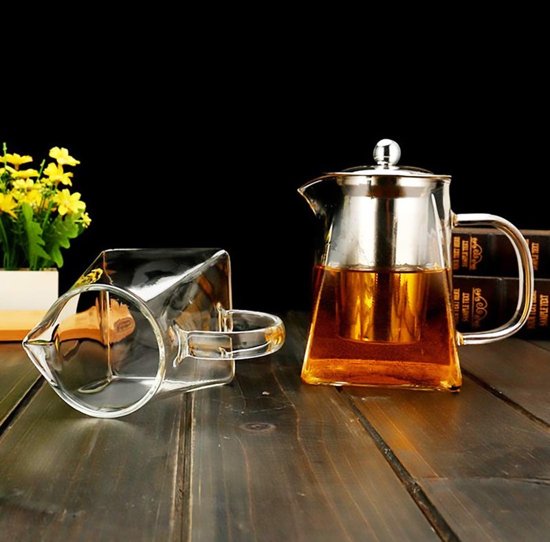 PCduoduo with Infuser Clear Glass Teapot,Tea Pot with Tea Strainers,Borosilicate Glass Teapot with Infusers for Loose TeaHeat Resistant Loose Leaf Teapot,Stovetop Dishwasher Safe (750ML/25OZ) - Image 4