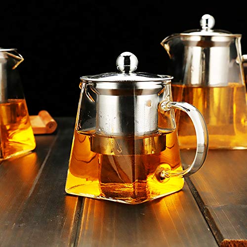 PCduoduo with Infuser Clear Glass Teapot,Tea Pot with Tea Strainers,Borosilicate Glass Teapot with Infusers for Loose TeaHeat Resistant Loose Leaf Teapot,Stovetop Dishwasher Safe (750ML/25OZ) - Image 5
