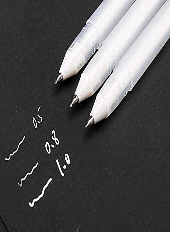 Definite قلم جل أبيض ناصع للرسم اليدوي وتحديد التفاصيل في فن الماندالا، والورق الأسود، والرسم باستخدام شريط لاصق (1 بوصة 20 متر) (عبوة من 3 أقلام وشريط لاصق) - Image 3