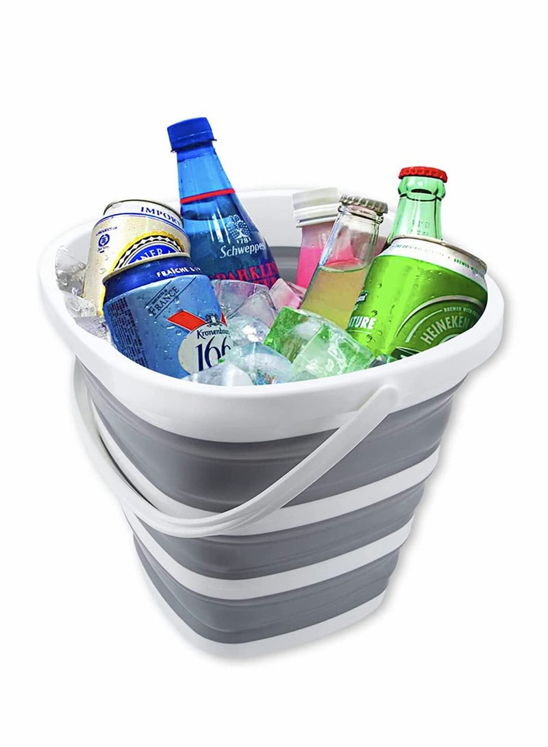 Excefore Collapsible Bucket with Handle 2.6 Gallon (10L) Foldable Portable Waterproof Cleaning Bucket Multipurpose Space Saving Bucket Car Trash Bucket Camping Fishing Boat Caravan RV Wash Outdoor - Image 1