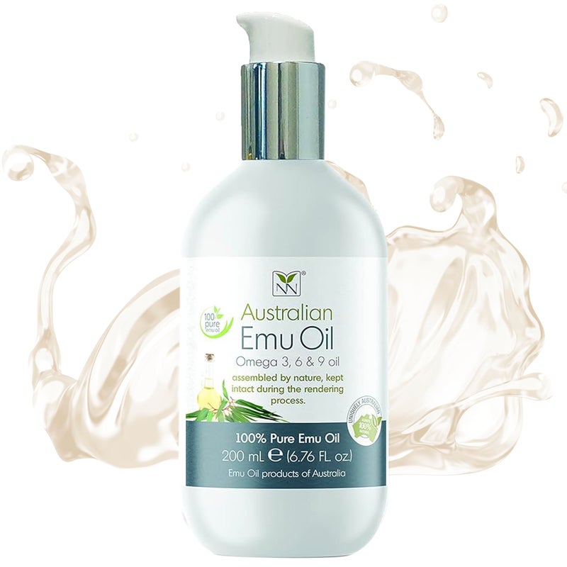 Y Not Natural Emu Oil Pure Skin Moisturizer - Nail, Body, Face, Scalp & Hair Moisturizer with Omega 3, 6, 9, Vitamins, & Minerals - Australian Emu Oil for Skincare 200mL, Blue Gum Eucalyptus - Image 1