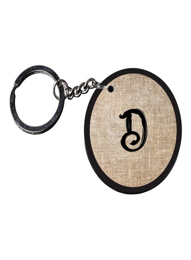 Anuman007 | Alphabet D keychain | keychain yellow Printed Wooden Keychains | Circle Shape Set of 2 keyrings 2x2 inch - Image 3