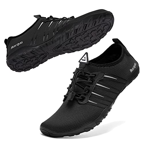 Racqua Pool Shoes Quick Dry Barefoot Water Aqua Sport Beach Swim Surf Diving for Men Women Black 10 Women/9 Men - Image 1