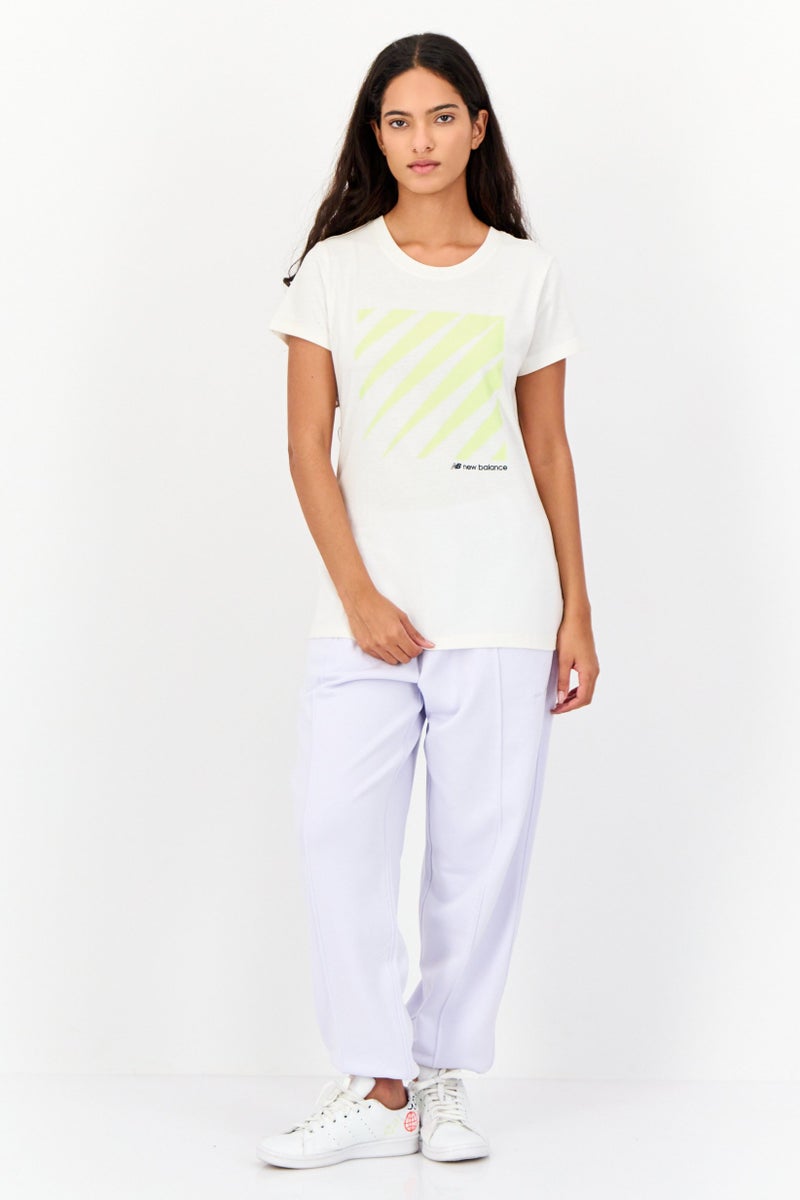 New Balance Women Athletic Fit Short Sleeve Training T-Shirt, White  - Image 4
