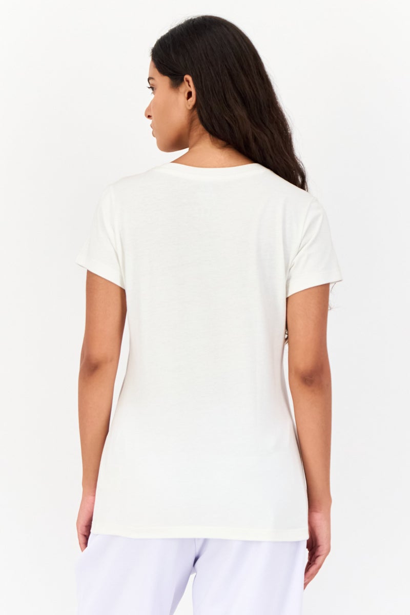 New Balance Women Athletic Fit Short Sleeve Training T-Shirt, White  - Image 2