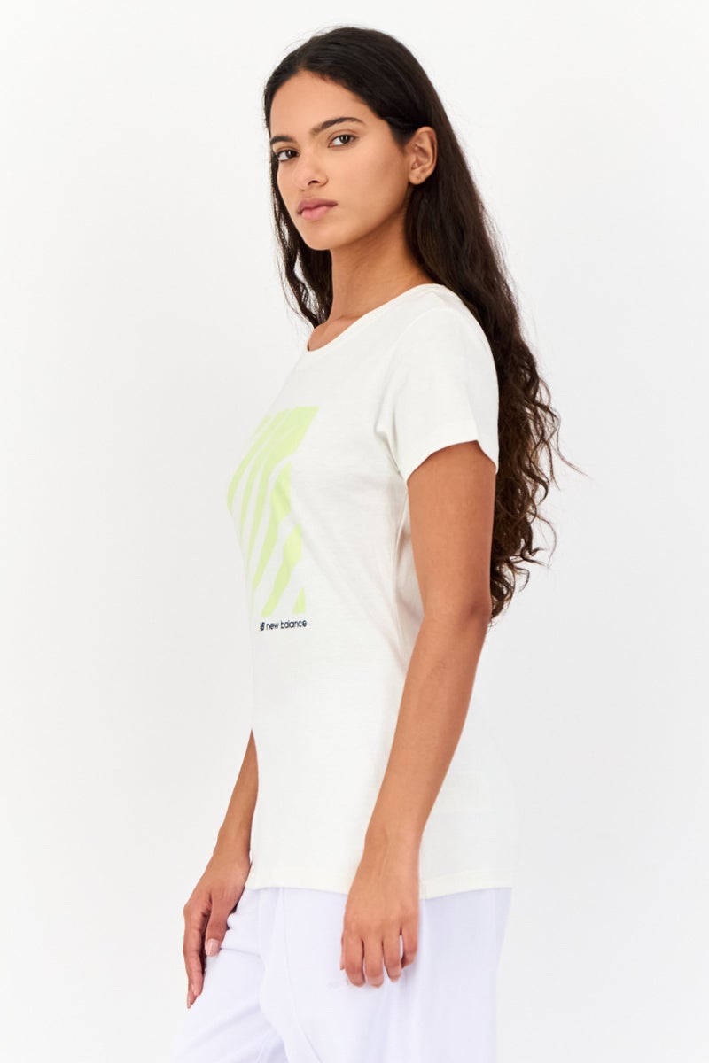New Balance Women Athletic Fit Short Sleeve Training T-Shirt, White  - Image 3