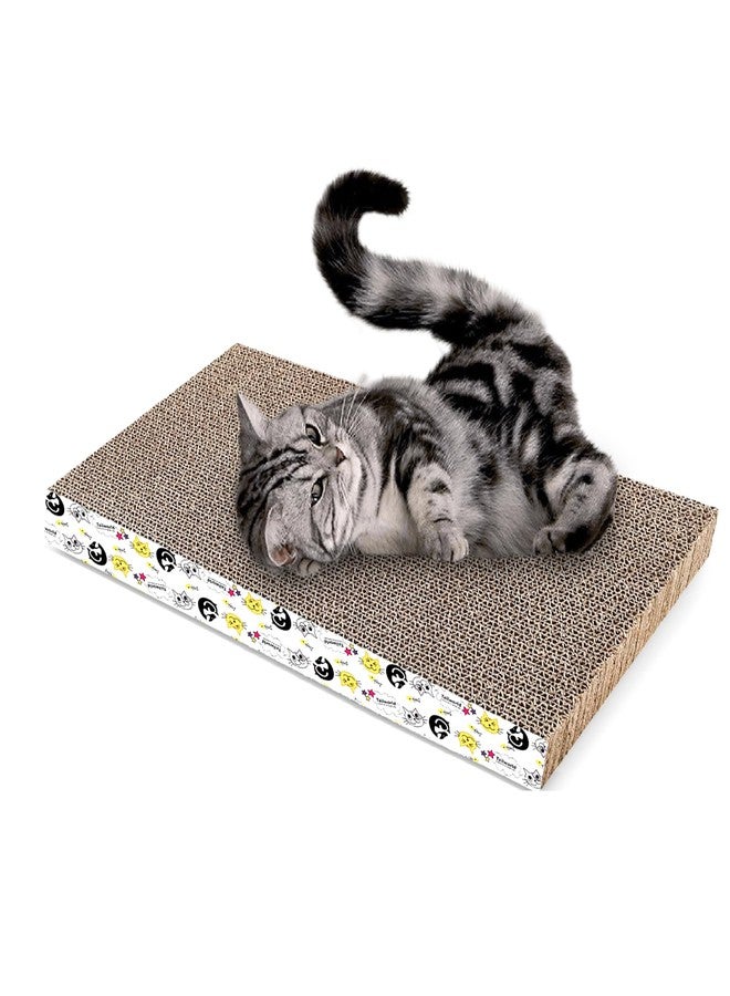 Tailworld Cat Scratcher, a 2-in-1 Reversible Scratching Pad Recyclable Corrugated Scratch Toy with Straight Shape & 10ML Catnip Cat Scratch Lounge for Furniture Protection (48x24x5) - Image 1
