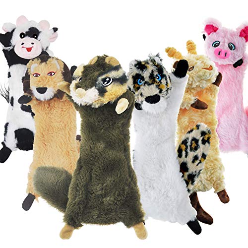 SHARLOVY Dog Squeaky Toy No Stuffing 6 Pack Dog Toys Crinkle for Small Puppy Durable Chew Plush Cute Animals Natural for Teething Pet - Image 1