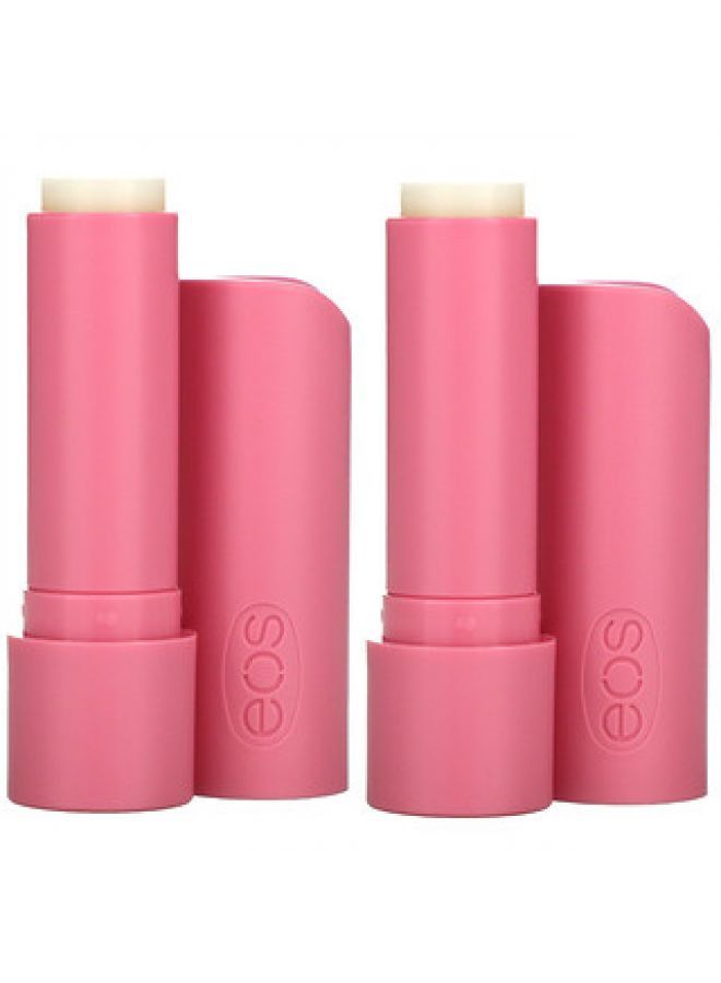 EOS Organic 100% Natural Shea Lip Balm Strawberry Sorbet 2 Pack 0.14 oz 4 g Each - Image 1