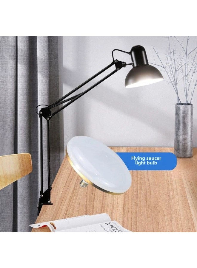 Generic Nail Beauty Eyelash Special Desktop Table Lamp Long Arm Folding Dormitory Student Eye Protection Work Lamp Nail Photography Light-Color:Versatile Black Long Arm + Clip - Manicure Yyds Non-exposed Bulb 24w White Light Eye Protection  - Image 1