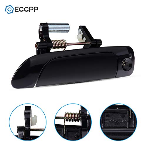 ECCPP مقبض باب ECCPP الخارجي الجانبي الأيسر للسائق لسيارة هوندا سيفيك 2001-2005 باللون الأسود الناعم - Image 5