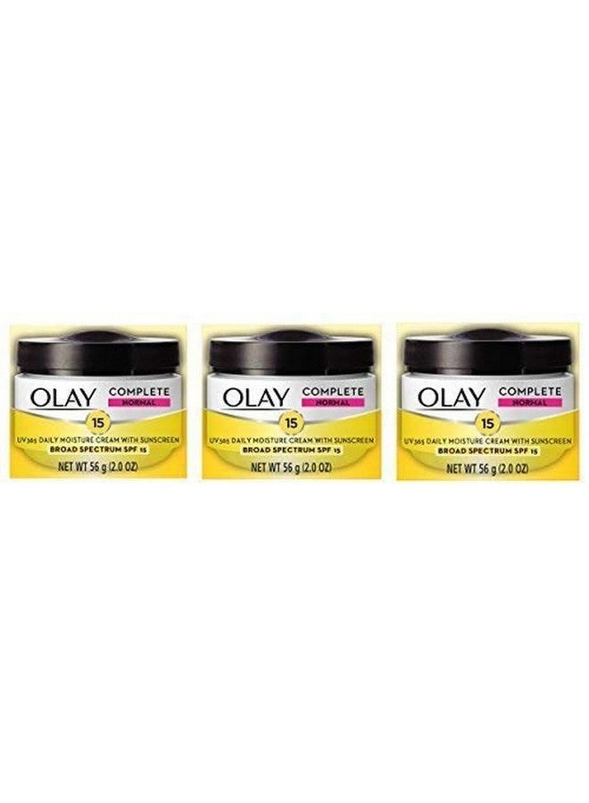 Olay Face Moisturizer Complete All Day UV Moisture Cream with Sunscreen SPF 15, Normal Skin, 2 Fl Oz (Pack of 3) - Image 1