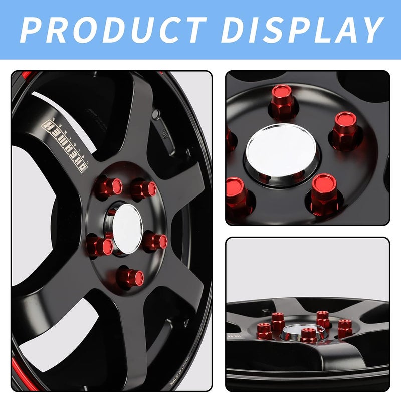 EZPROIT 20PCS Closed End Lug Nuts with Socket - Red - Image 4