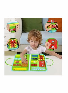 KASTWAVE Busy Board for Toddlers, Toys for 1 2 3 4 Year Old Kids Sensory Toys for Autism with Alphabet Animals Preschool Basic Dress Skills Baby Busy Book Car Airplane Activities for Travel  - Image 3