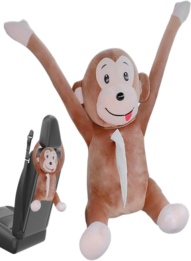GGOOT Monkey Tissue Holder for Car - Funny Cute Toilet Paper Box - Car Decoration Plush Monkey Toilet Paper Box Gift for Kids Children Family Friends - Image 1