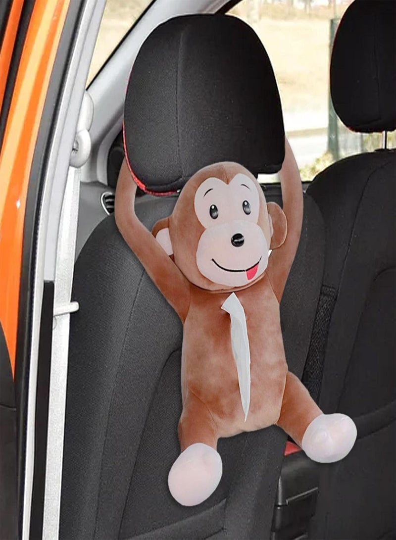 GGOOT Monkey Tissue Holder for Car - Funny Cute Toilet Paper Box - Car Decoration Plush Monkey Toilet Paper Box Gift for Kids Children Family Friends - Image 3