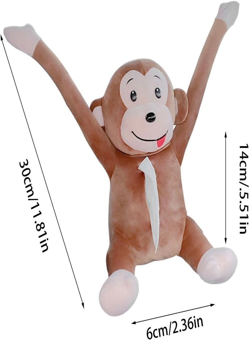 GGOOT Monkey Tissue Holder for Car - Funny Cute Toilet Paper Box - Car Decoration Plush Monkey Toilet Paper Box Gift for Kids Children Family Friends - Image 4