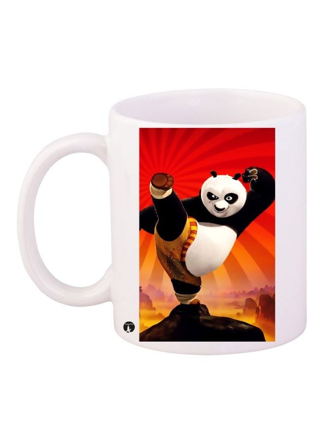 RYN Kung Fu Panda Printed Coffee Mug White/Black/Red 11ounce