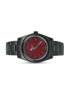 Chairman GENEVE Men's Stainless Steel Black Wrist Watch with Red Dial and Arabic Numbers  - Image 2