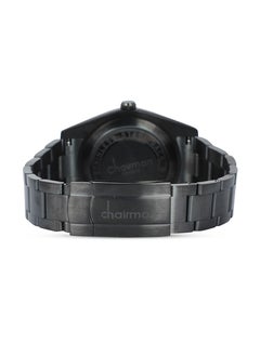 Chairman GENEVE Men's Stainless Steel Black Wrist Watch with Red Dial and Arabic Numbers  - Image 3