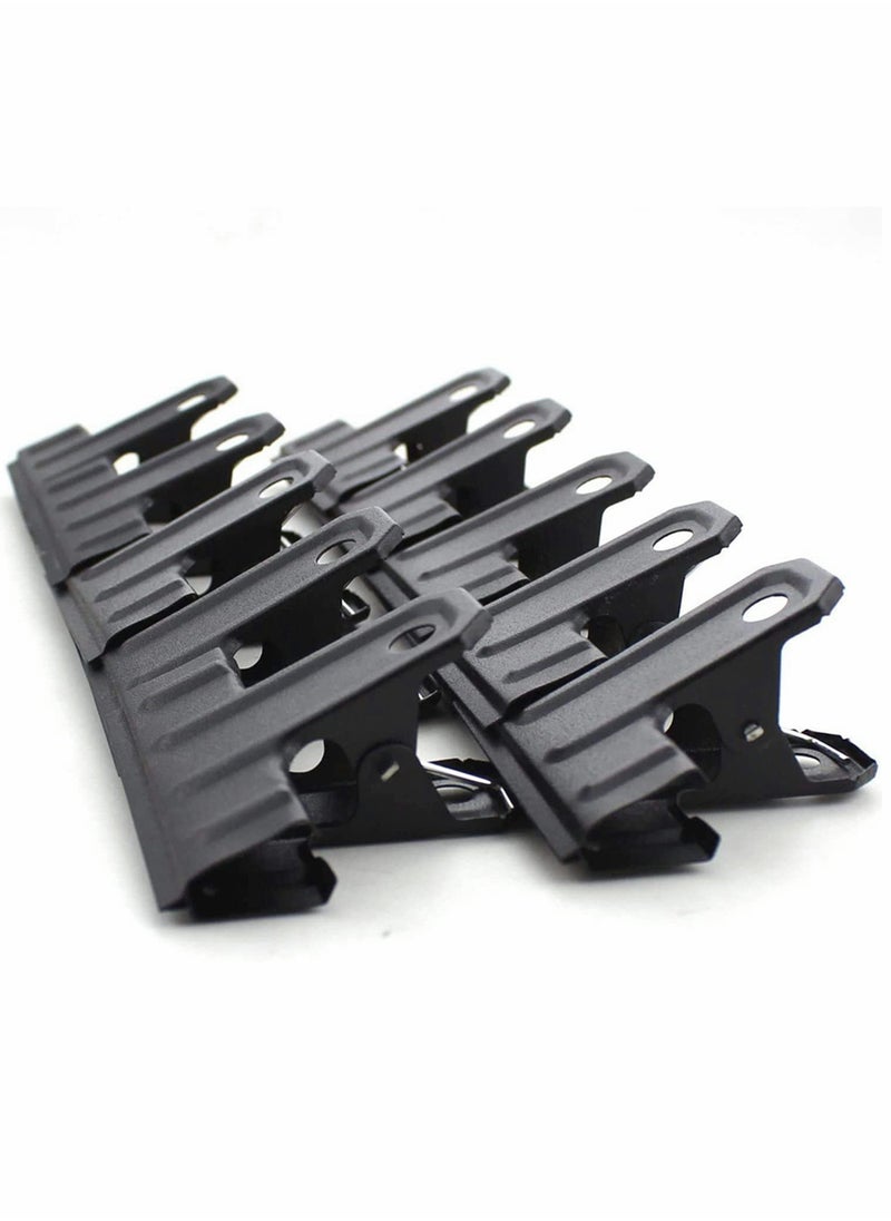 Excefore Black Iron Clip Black Large Bulldog Clips Thickened, 10 Pack Long Metal Binder Paper Clips File Clamps for Food Bags, Drawing Board, Art & Craft Projects, Office & Home Kitchen (77 mm)  - Image 1