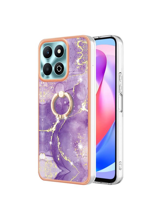 جرين تايجر جراب لهاتف Honor X6b مصنوع من مادة TPU IMD رخامية مطلية بالكهرباء مع حامل حلقي - Image 1