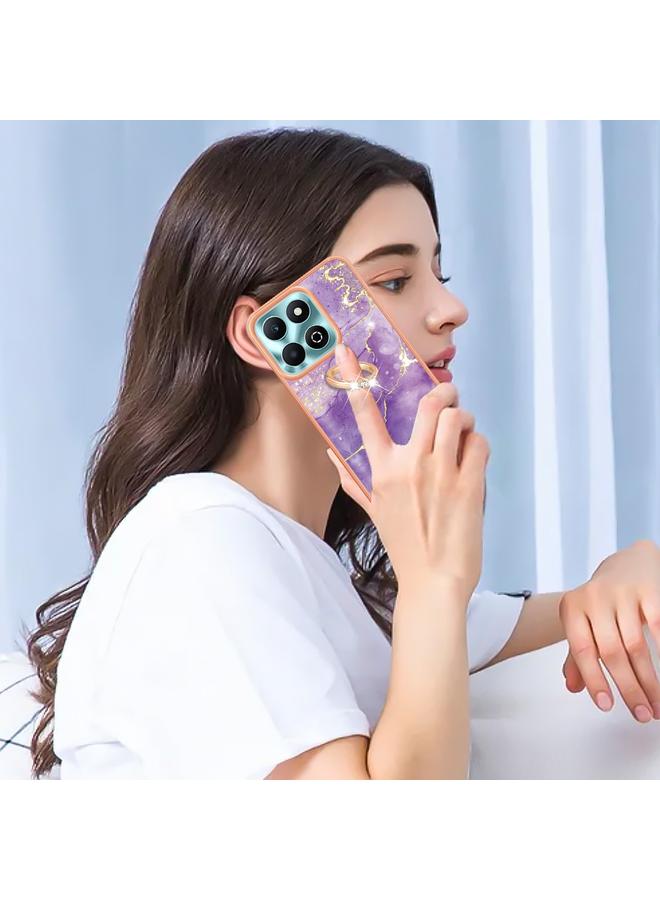 جرين تايجر جراب لهاتف Honor X6b مصنوع من مادة TPU IMD رخامية مطلية بالكهرباء مع حامل حلقي - Image 5