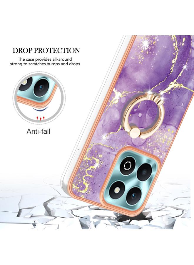 جرين تايجر جراب لهاتف Honor X6b مصنوع من مادة TPU IMD رخامية مطلية بالكهرباء مع حامل حلقي - Image 4