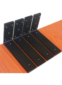 Hometrix Hometrix 10mm Thick Countertop Support Brackets Heavy Duty Countertop Hidden Bracket L Shelf Bracket Metal Corbels for Countertops Frosted Black 6 6 INCH  - Image 1