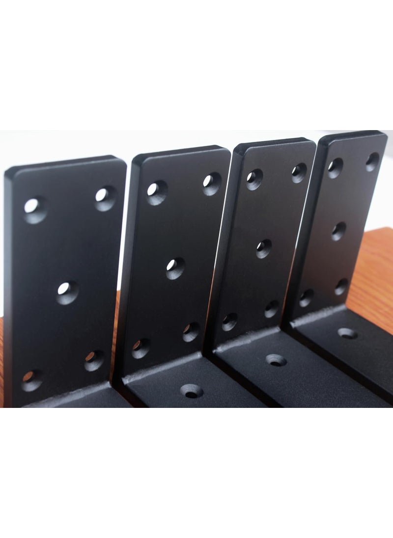 Hometrix - Hometrix 10mm Thick Countertop Support Brackets Heavy Duty Countertop Hidden Bracket L Shelf Bracket Metal Corbels for Countertops Frosted Black 6 6 INCH - Image 1