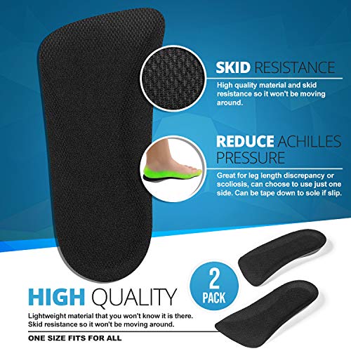 CALTO Half Elevator Insole for Women - 1/2 inches (2 Pack) Breathable Lightweight Height Increase Heel Lift Insert - Image 2