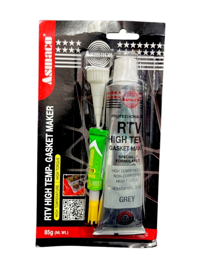 اسماكو غراء سيليكون رمادي مانع تسريب ولصق أسماكو 85 جرام - مقاوم للحرارة - Image 1