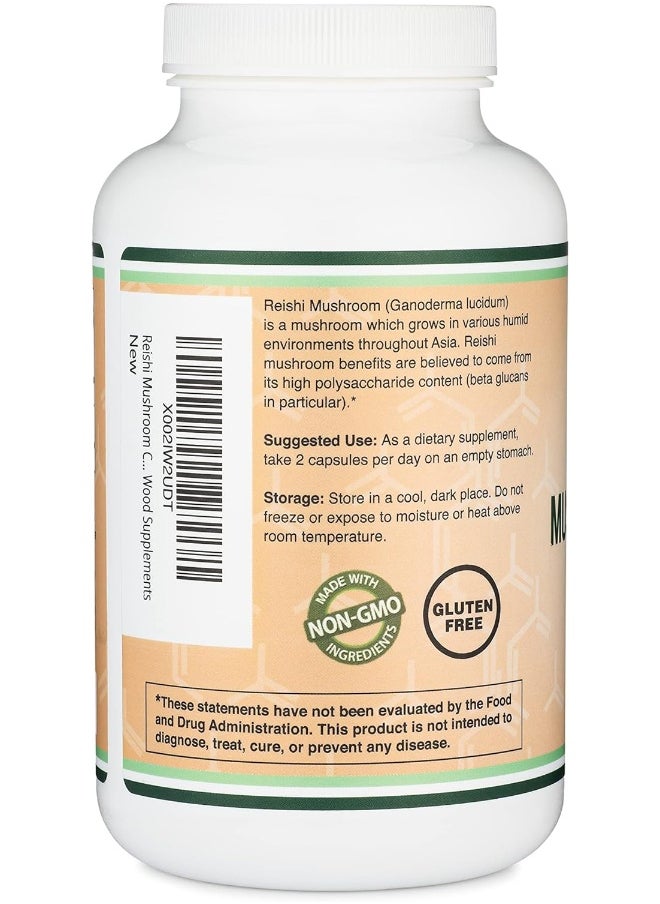 Double Wood Supplements - Reishi Mushroom Capsules 4:1 Ganoderma Extract, 1,000Mg Red Reishi Powder Servings 300 Count, 5 Month Supply, Potent Mushroom Supplement For Immune System Support And Defense - Image 1