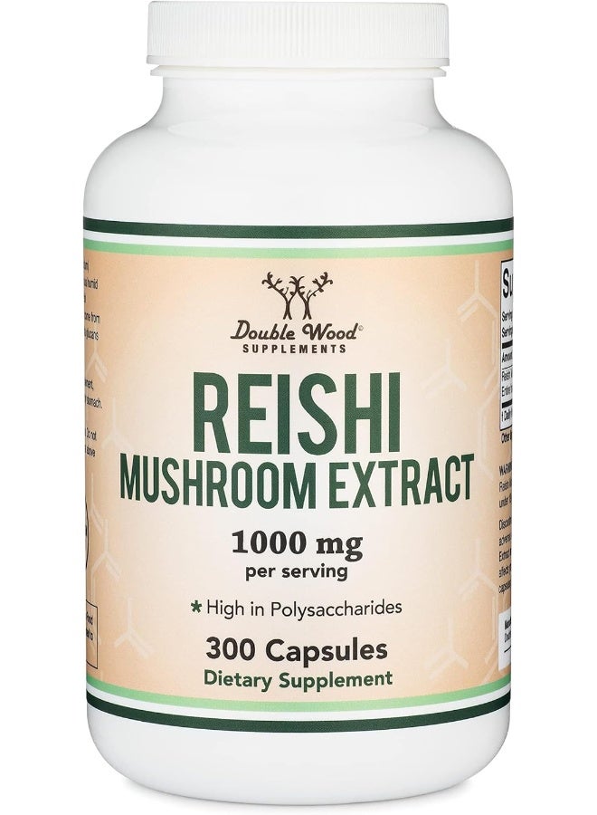 Double Wood Supplements Reishi Mushroom Capsules (4:1 Ganoderma Extract, 1,000mg Red Reishi Powder Servings) 300 Count, 5 Month Supply, Potent Mushroom Supplement for Immune System Support and Defense by Double Wood - Image 5