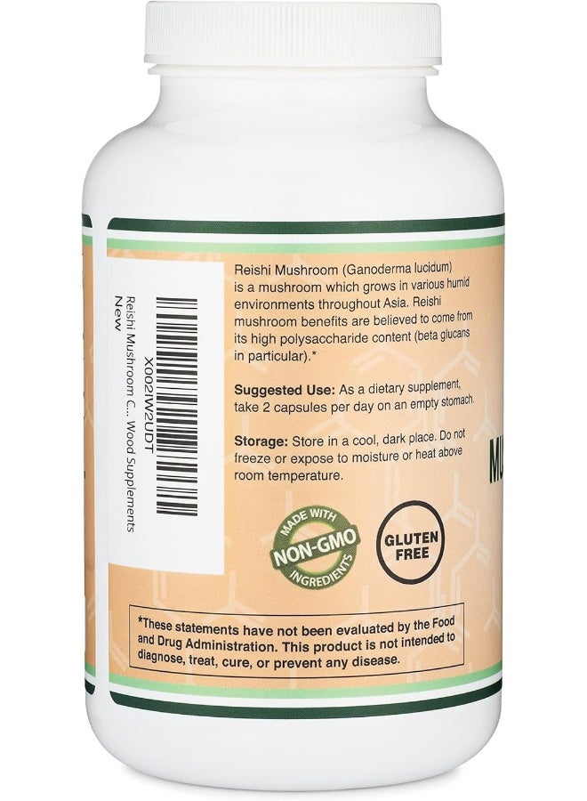 Double Wood Supplements Reishi Mushroom Capsules (4:1 Ganoderma Extract, 1,000mg Red Reishi Powder Servings) 300 Count, 5 Month Supply, Potent Mushroom Supplement for Immune System Support and Defense by Double Wood - Image 4