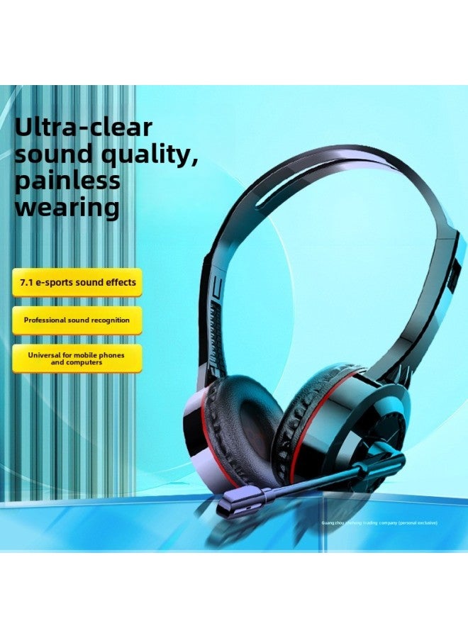 Computer Game Headset Dai's Wired Electric Competition Chicken Eating Headset 7.1 Channel Noise Reduction Microphone Notebook Universal-Color:3.5mm Double Plug-for Desktop Computer Dual-hole Notebook-official Standard Configuration  - Image 2