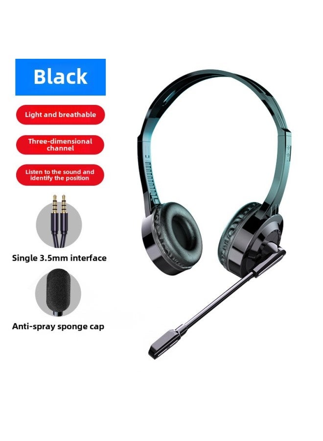 Computer Game Headset Dai's Wired Electric Competition Chicken Eating Headset 7.1 Channel Noise Reduction Microphone Notebook Universal-Color:3.5mm Double Plug-for Desktop Computer Dual-hole Notebook-official Standard Configuration  - Image 4