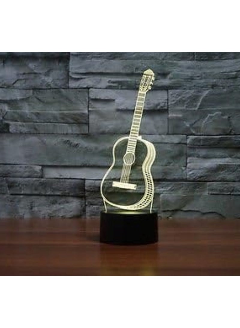 هويتك مصباح LED ثلاثي الأبعاد للجيتار باللون الأبيض  - Image 2