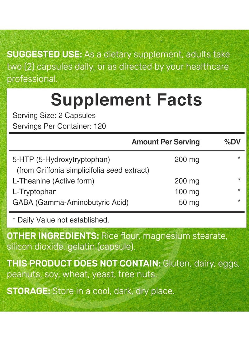 Eagleshine Vitamins - 5-HTP, L-Theanine, L-Tryptophan & GABA, 240 Capsules - Image 1