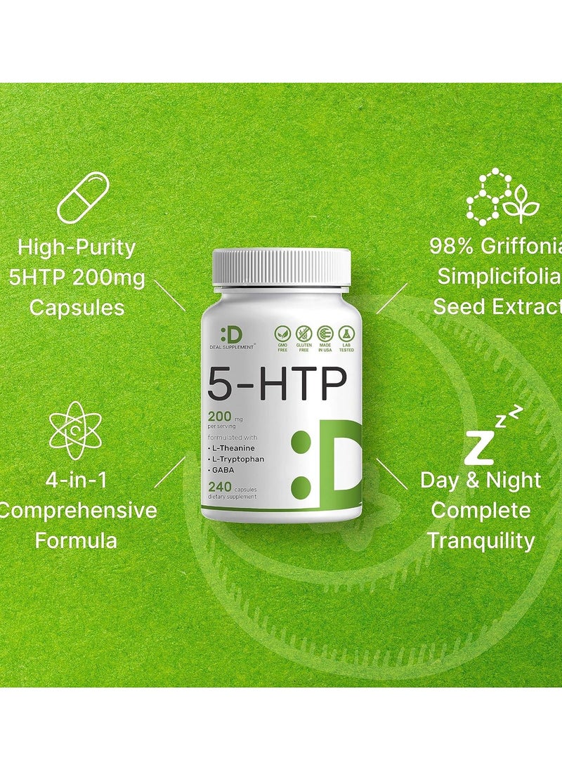Eagleshine Vitamins - 5-HTP, L-Theanine, L-Tryptophan & GABA, 240 Capsules - Image 1