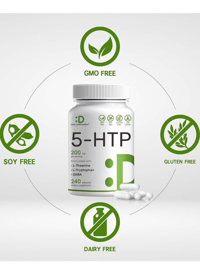 Eagleshine Vitamins - 5-HTP, L-Theanine, L-Tryptophan & GABA, 240 Capsules - Image 1