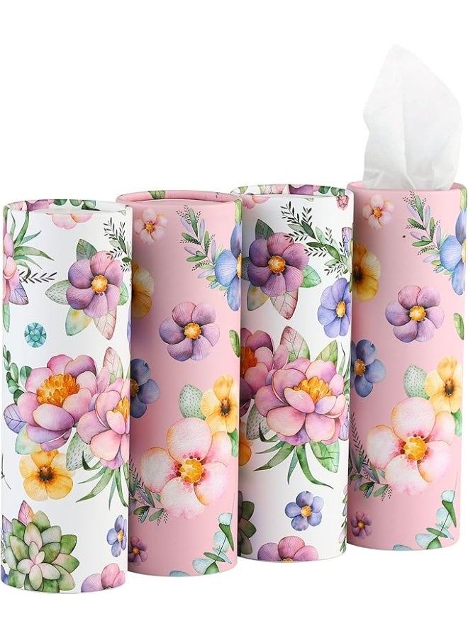 4-Cilynder Tissue Box for car, Round Tissue box Decoration - Image 1