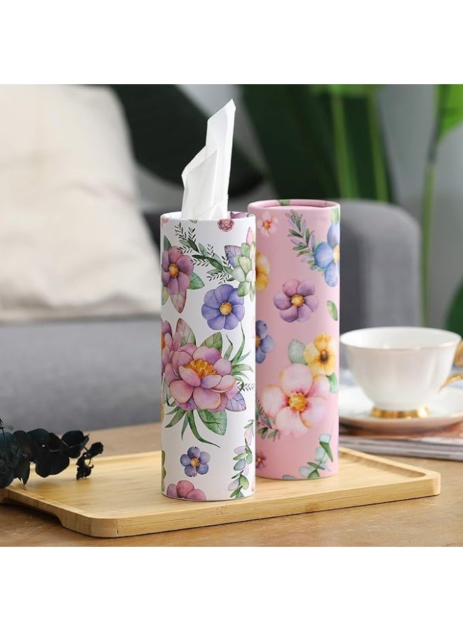 4-Cilynder Tissue Box for car, Round Tissue box Decoration - Image 3