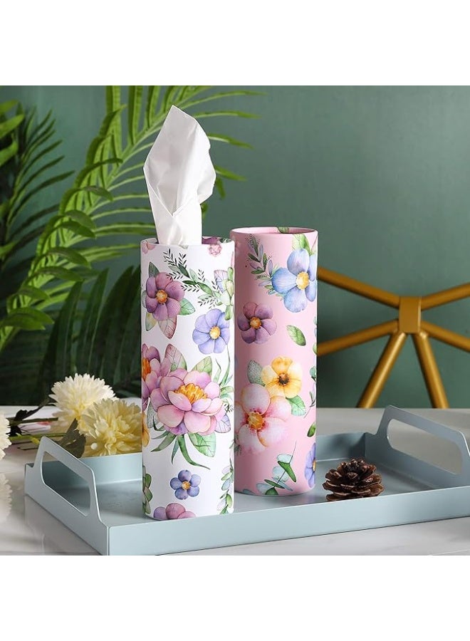 4-Cilynder Tissue Box for car, Round Tissue box Decoration - Image 5
